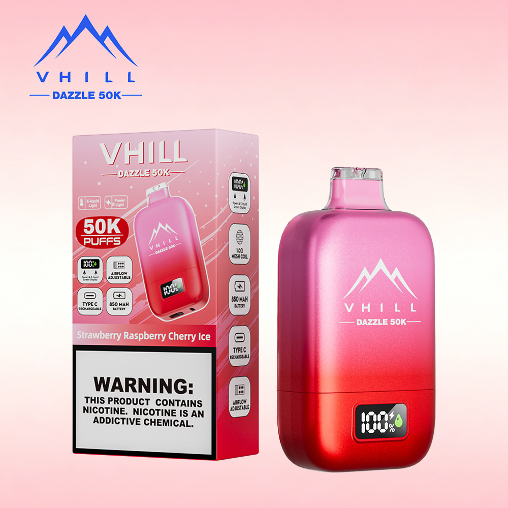 VHILL DAZZLE 50000 50K Puffs Airflow Ajustable Rechargeable LED Display Disposable Vape EU Warehouse - Image 3