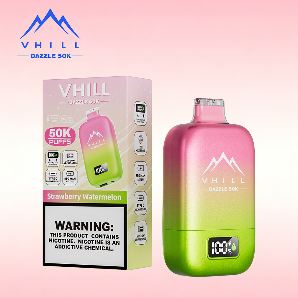 VHILL DAZZLE 50000 50K Puffs Airflow Ajustable Rechargeable LED Display Disposable Vape EU Warehouse - Image 2