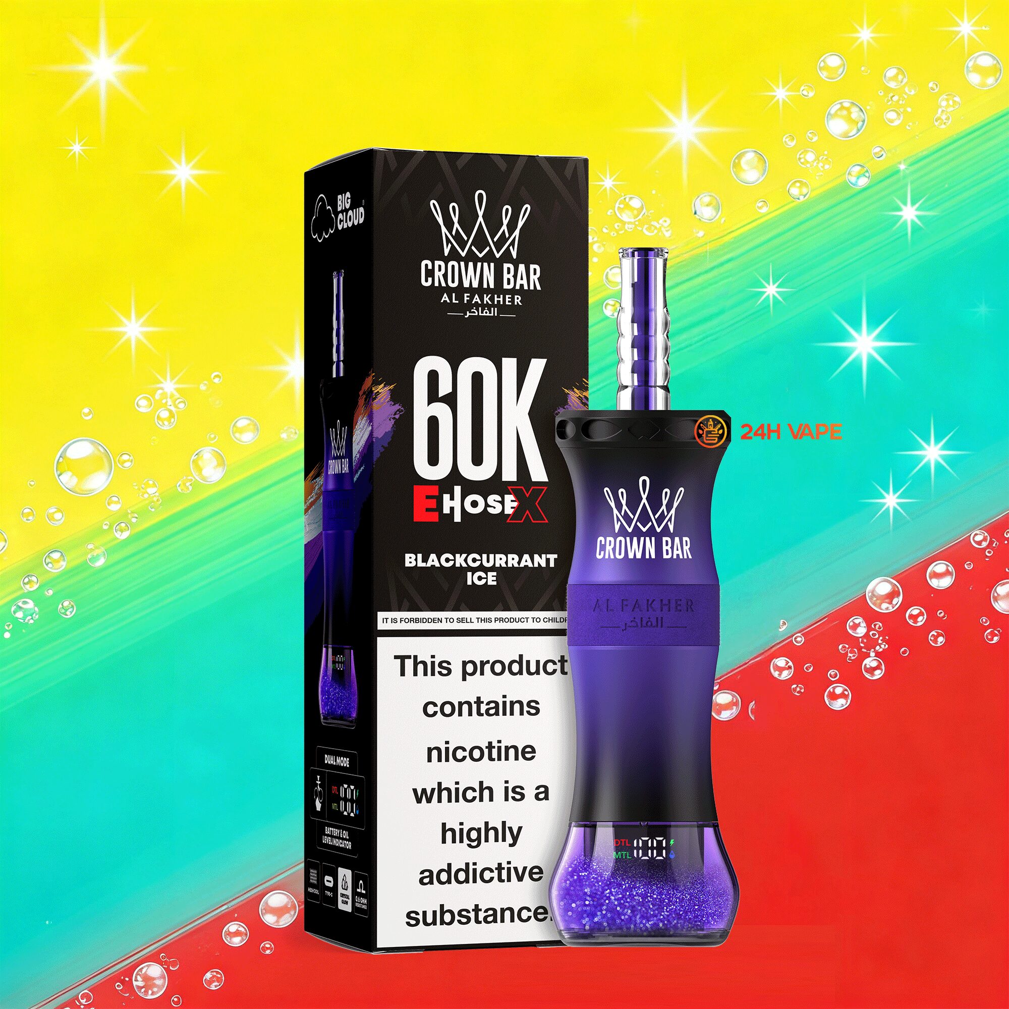 Al Fakher Crown Bar E-Hose X 60k 60000 Puffs Dual Mode LCD Display Disposable Vape Pen EU Warehouse - Image 10