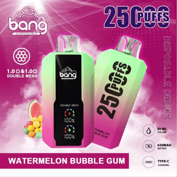 Bang 25K – Geschmacksvariante „Wassermelonen-Kaugummi“