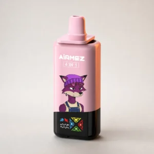 Airmez Fox: 120 000 caladas, 4 sabores en 1, recargable, pantalla LCD, vaporizador desechable