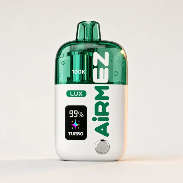 Airmez Lux 100K : cigarette électronique jetable rechargeable, couleur verte