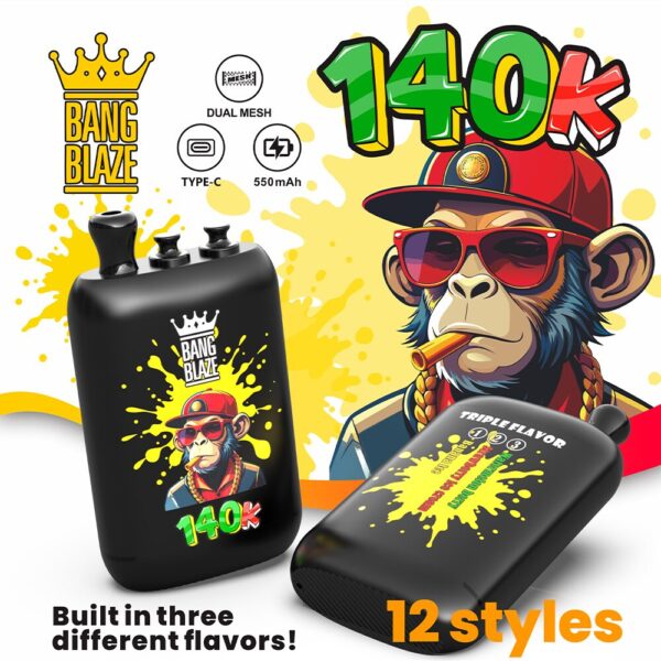 Bang Blaze 140K – Geschmacksvarianten: Banana Ice / Erdbeer-Eis / Wassermelone-Beere