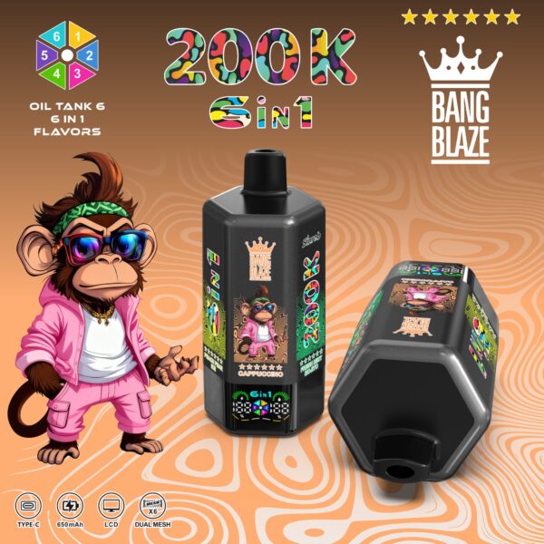 Bang Blaze 200K – Geschmacksrichtungen: Kirsch-Eis / Rosa Limonade / Heidelbeer-Minze / Bananeneis / Passionsfrucht-Ananas-Pfirsich-Eis / Grüner Apfel-Kiwi