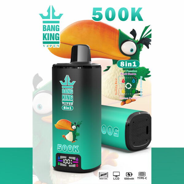 Bang King 500K: opciones de sabor a kiwi, maracuyá y guayaba / ositos de goma / caramelos arcoíris / algodón de azúcar