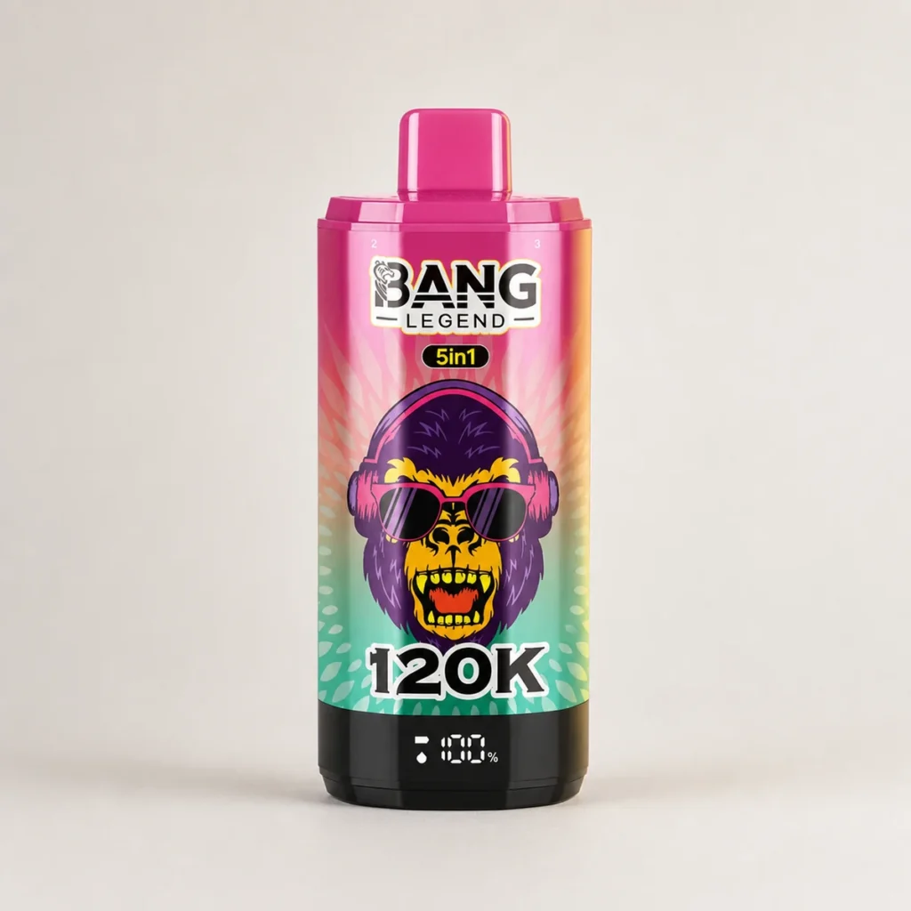 Bang Legend 120.000 120K trekjes 5-in-1-smaken & 5 olietanks Oplaadbare wegwerpvape met LCD-scherm