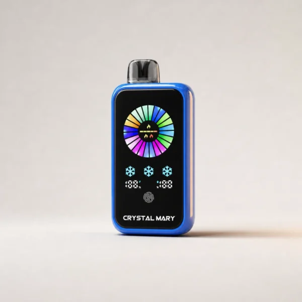 Crystal Groove 50000 – 50.000 Züge – Einstellbarer Nikotingehalt und Eis-Regler – LED-Anzeige – Einweg-E-Zigarette