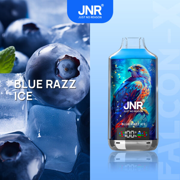 JNR FALCON X 18K, Geschmacksvariante „Blue Razz Ice“