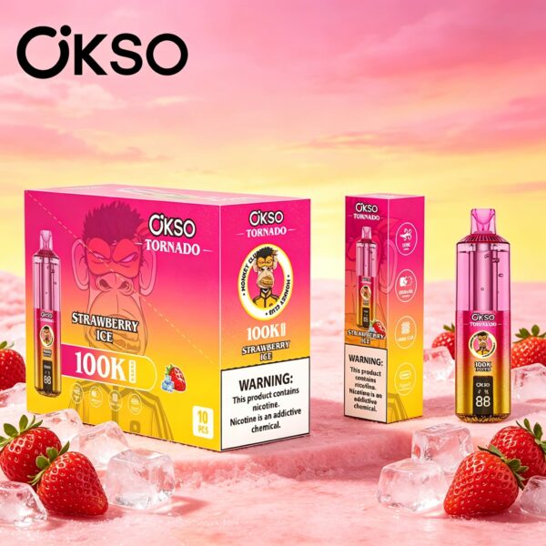 OKSO Tornado 100K, opción de sabor «Fresa helada»
