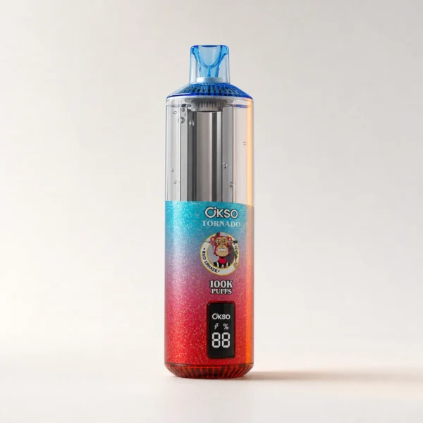 OKSO Tornado 100K, vaporizador recargable de aceite con pantalla visual, LED RGB y 100 000 caladas