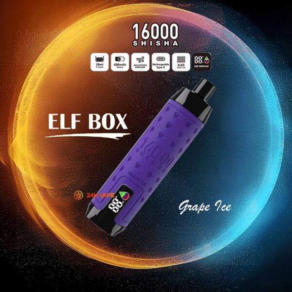 ELF BOX SHISHA 16K, smaakoptie Grape Ice