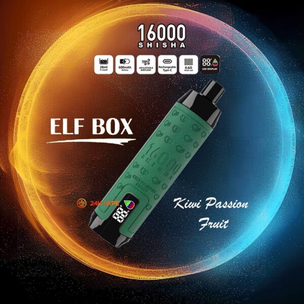 ELF BOX SHISHA 16K, smaakoptie: kiwi en passievrucht