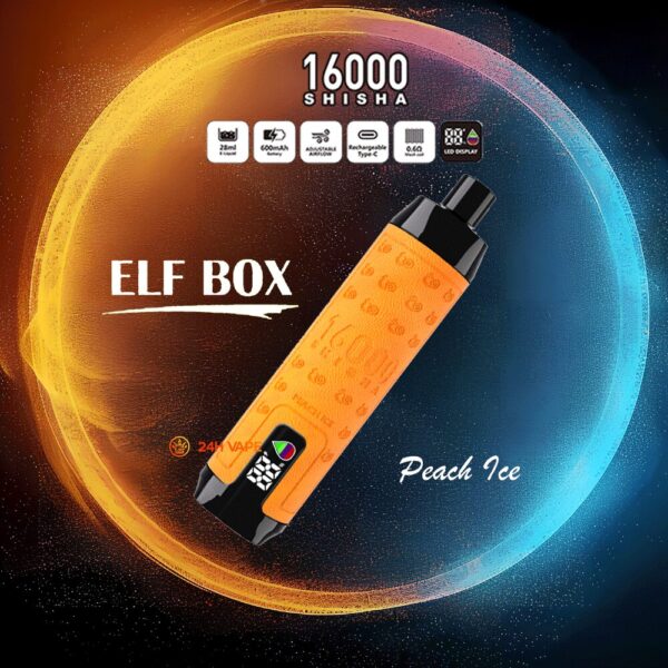 ELF BOX SHISHA 16K, smaakoptie Peach Ice