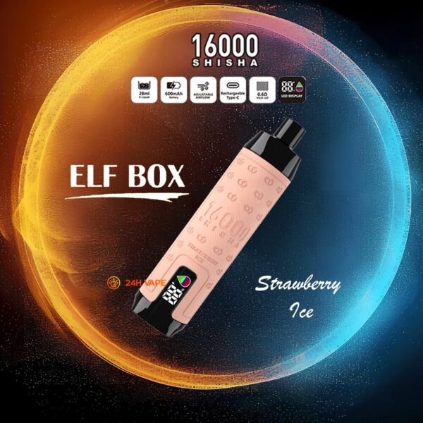 ELF BOX SHISHA 16K, smaakoptie Strawberry Ice
