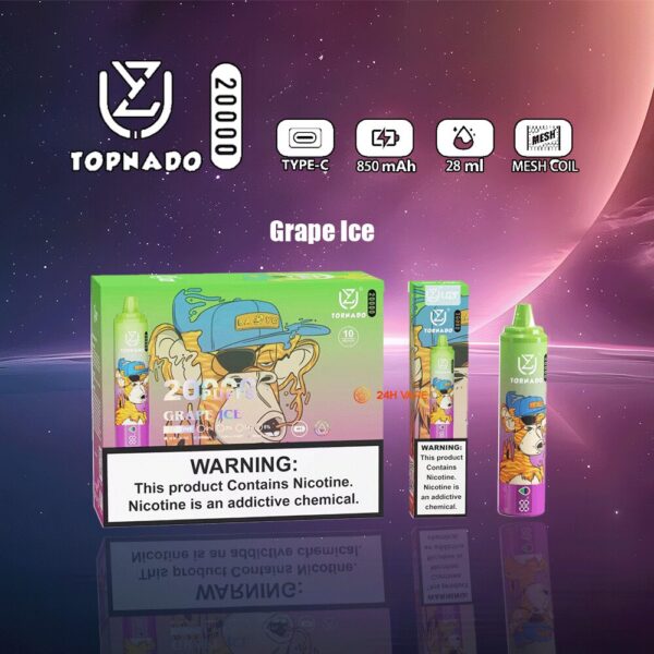 UZY Tornado 20K, saveur « Grape Ice »