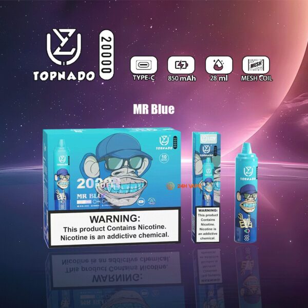 UZY Tornado 20K MR, option de saveur « Blue »
