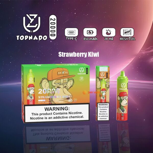 UZY Tornado 20K, saveur fraise-kiwi