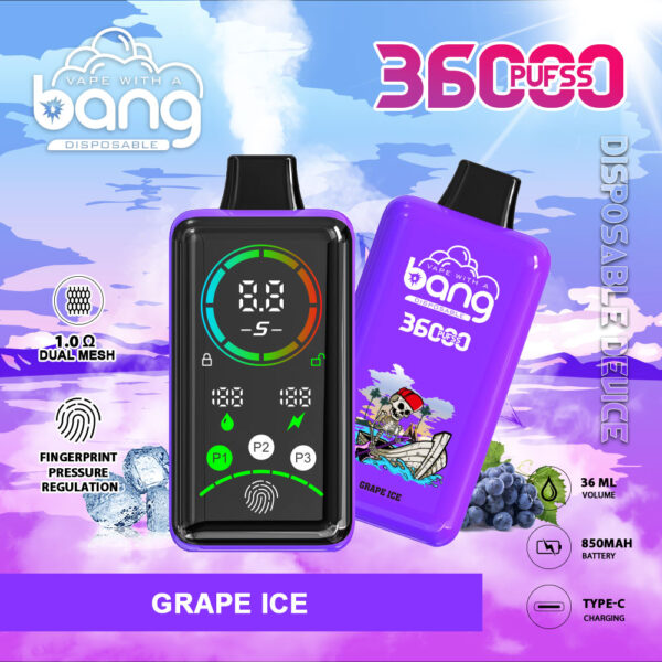 Bang 36K Power, smaakvariant Grape Ice