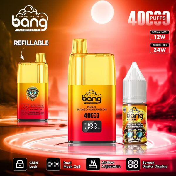 Bang 40K – Geschmacksvariante Pfirsich-Mango-Wassermelone