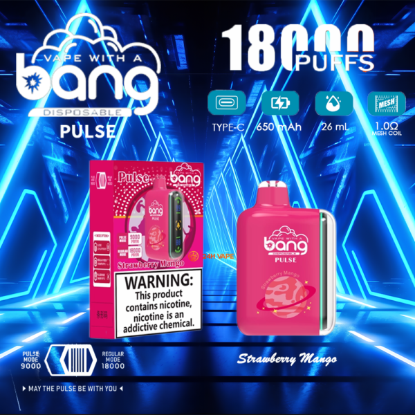 Bang Pulse 18K, saveur fraise-mangue