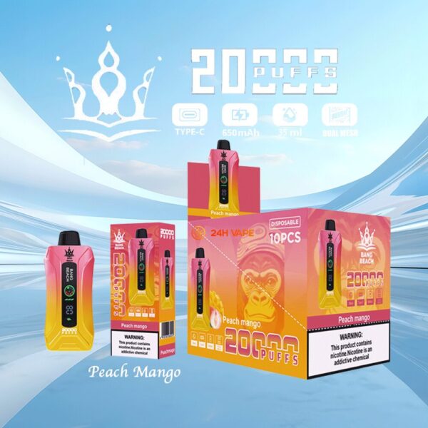 Bang Beach 20K – Geschmacksvariante „Pfirsich-Mango“