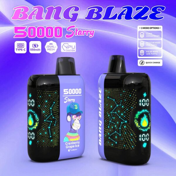 Bang Blaze Starry 50K, saveur « Cranberry Grape Ice »