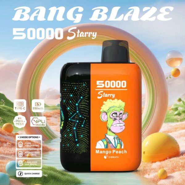 Bang Blaze Starry 50K, saveur mangue-pêche (en option)