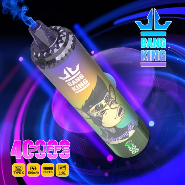 Bang King Tornado 40K, saveur myrtille-raisin