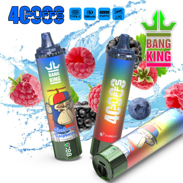 Bang King Tornado 40K, saveur myrtille-framboise