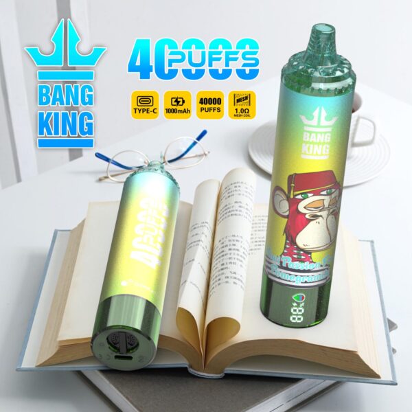 Bang King Tornado 40K – Variantes de saveurs : kiwi, fruit de la passion et grenade
