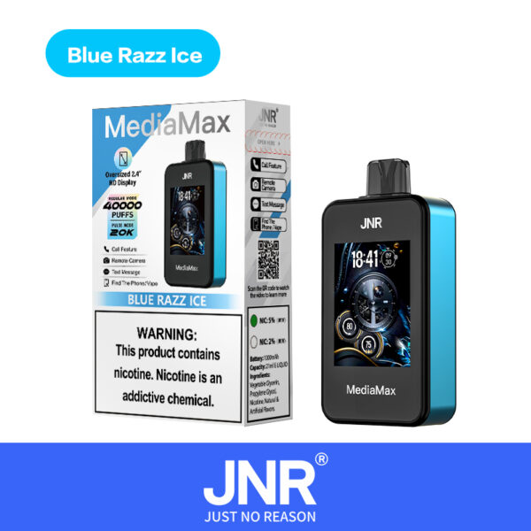 JNR Media Max 40K, sabor Blue Razz Ice