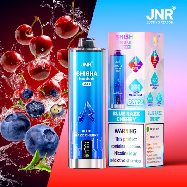 JNR Shisha Max 22K, saveur Blue Razz Cherry (en option)