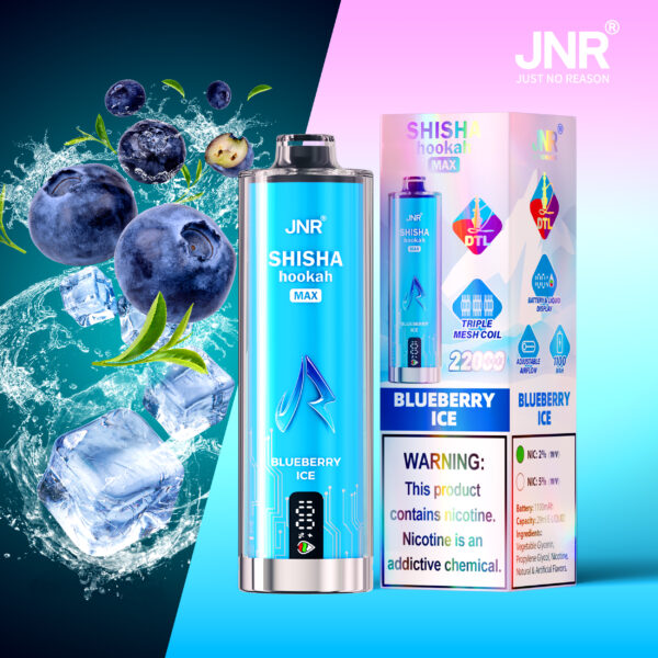 JNR Shisha Max 22K, arôme « Blueberry Ice »