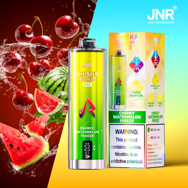 JNR Shisha Max 22K, saveur « Cherry Watermelon Freeze »