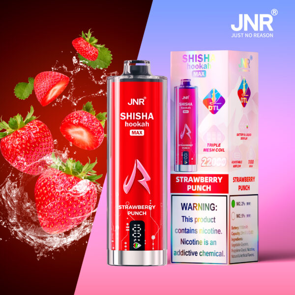 JNR Shisha Max 22K, saveur « Strawberry Punch »
