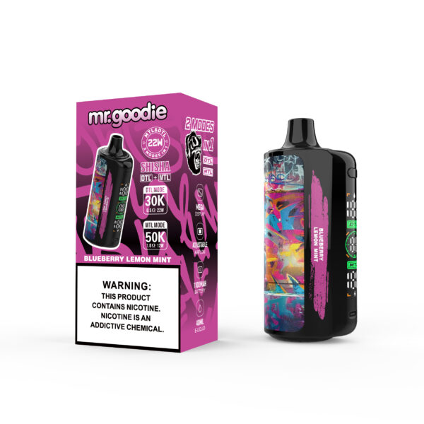 Mr.Goodie Shisha 50K, smaakvariant Blueberry Lemon Mint