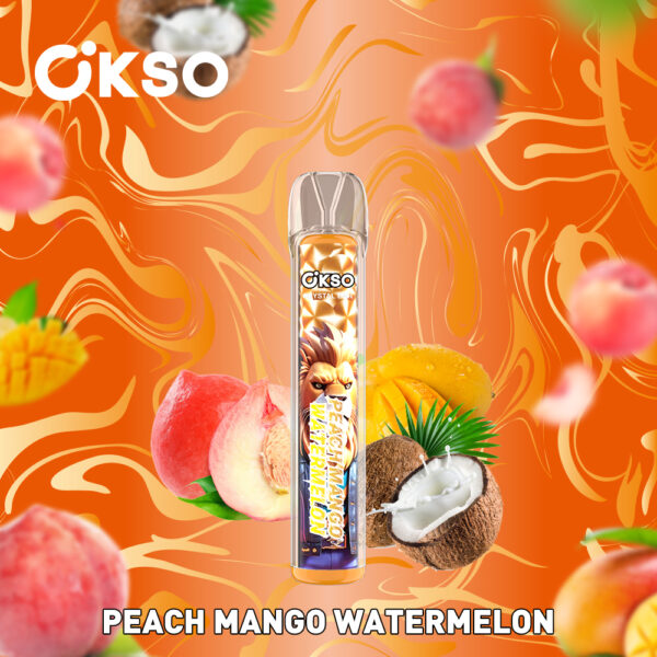OKSO Crystal Bar 800 caladas, sabor a melocotón, mango y sandía