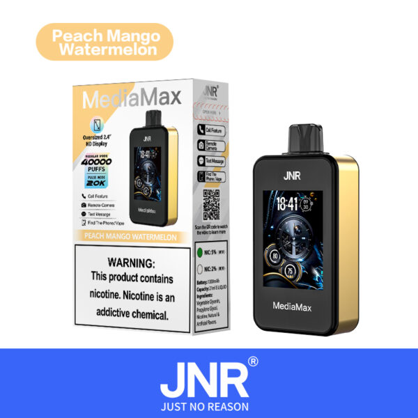 JNR Media Max 40K, sabor a melocotón, mango y sandía