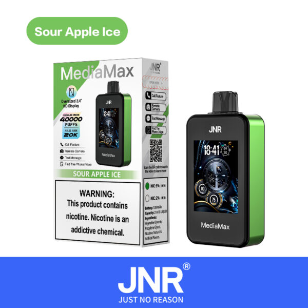Opción de sabor «Sour Apple Ice» de JNR Media Max 40K