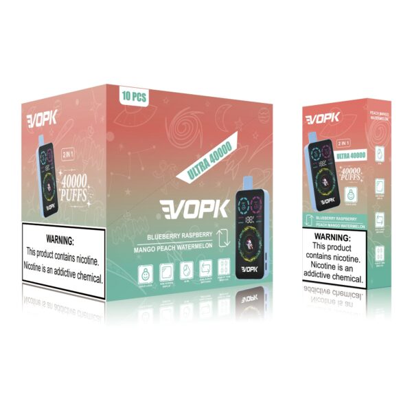 VOPK ULTRA 40K – Geschmacksvarianten: Heidelbeere-Himbeere / Mango-Pfirsich-Wassermelone