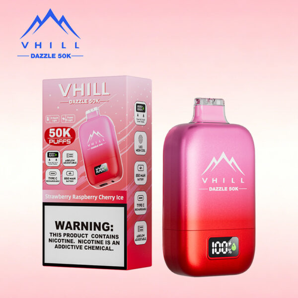 VHILL DAZZLE 50K, sabor a fresa, frambuesa y cereza helada