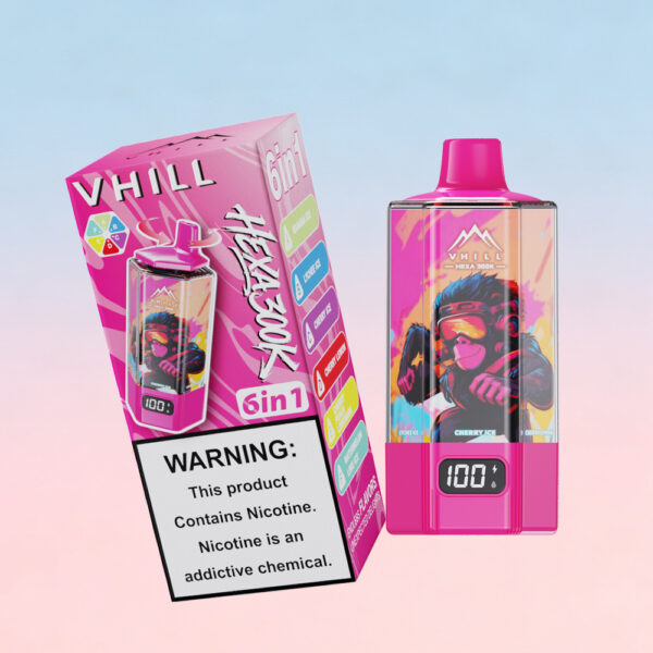 VHILL HEXA 300K : saveurs disponibles : Banane glacée / Litchi glacé / Cerise glacée / Cerise-citron / Limonade cerise-pêche / Pastèque-citron vert glacé