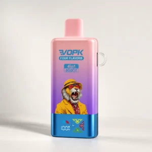 Vopk Four Flavors 80 000 (80K) caladas, 4 sabores en 1, recargable, con pantalla LCD, vaporizador desechable
