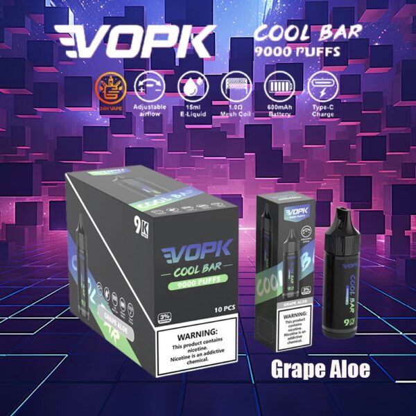 VOPK Cool Bar 9K, Geschmacksvariante „Traube-Aloe“