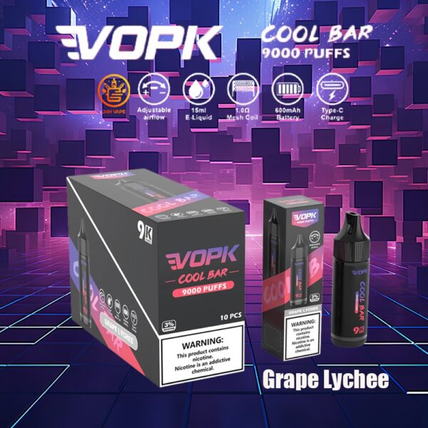 VOPK Cool Bar 9K – Geschmacksvariante „Traube-Litschi“