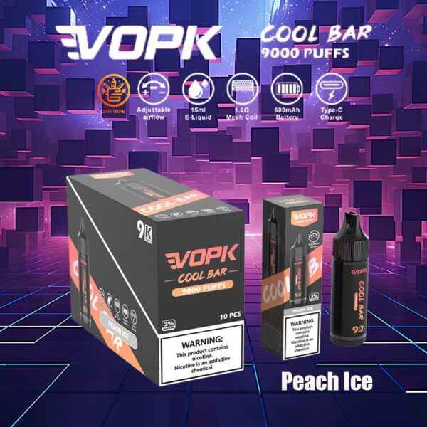 VOPK Cool Bar 9K, Geschmacksrichtung „Peach Ice“
