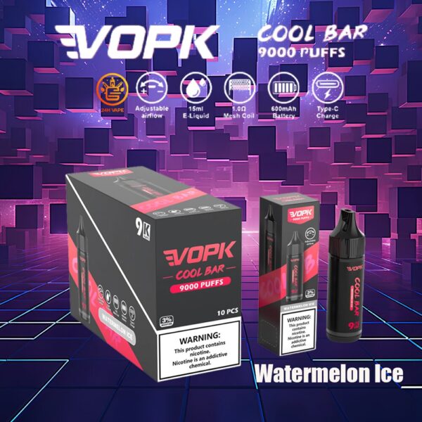 VOPK Cool Bar 9K, Geschmacksrichtung „Wassermelonen-Eis“